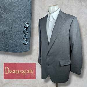 Deansgate Blazer Sport Coat Mens 44L Solid Gray Wool 2 Button Front